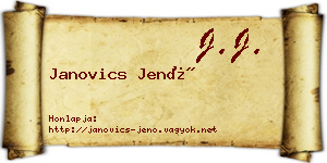 Janovics Jenő névjegykártya