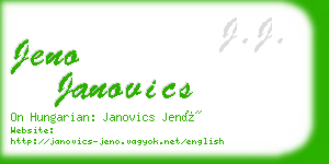 jeno janovics business card